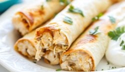 Romige kip taquitos uit de oven