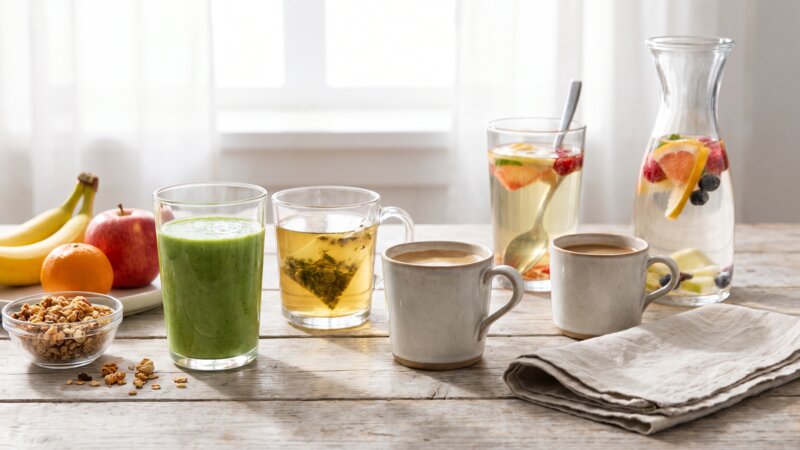 Wat is gezond om te drinken bij het ontbijt?