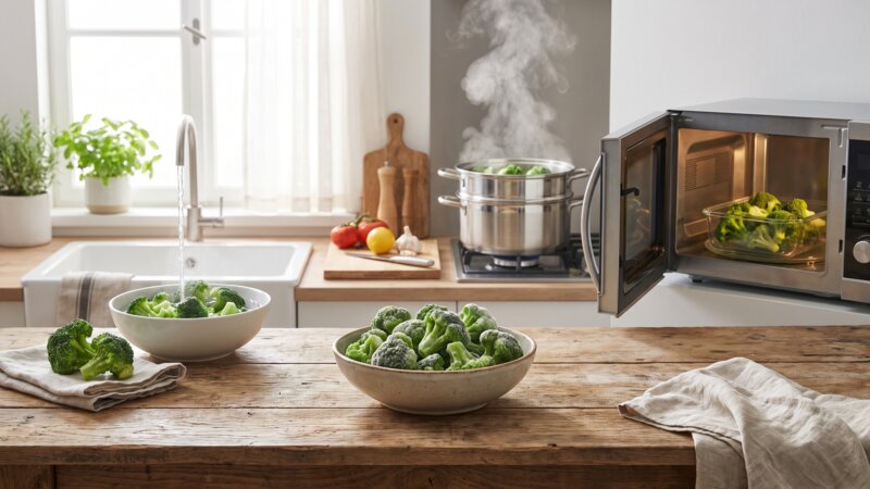Hoe kan ik bevroren broccoli ontdooien?
