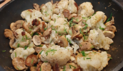 Gebakken bloemkool met champignons en Boursin